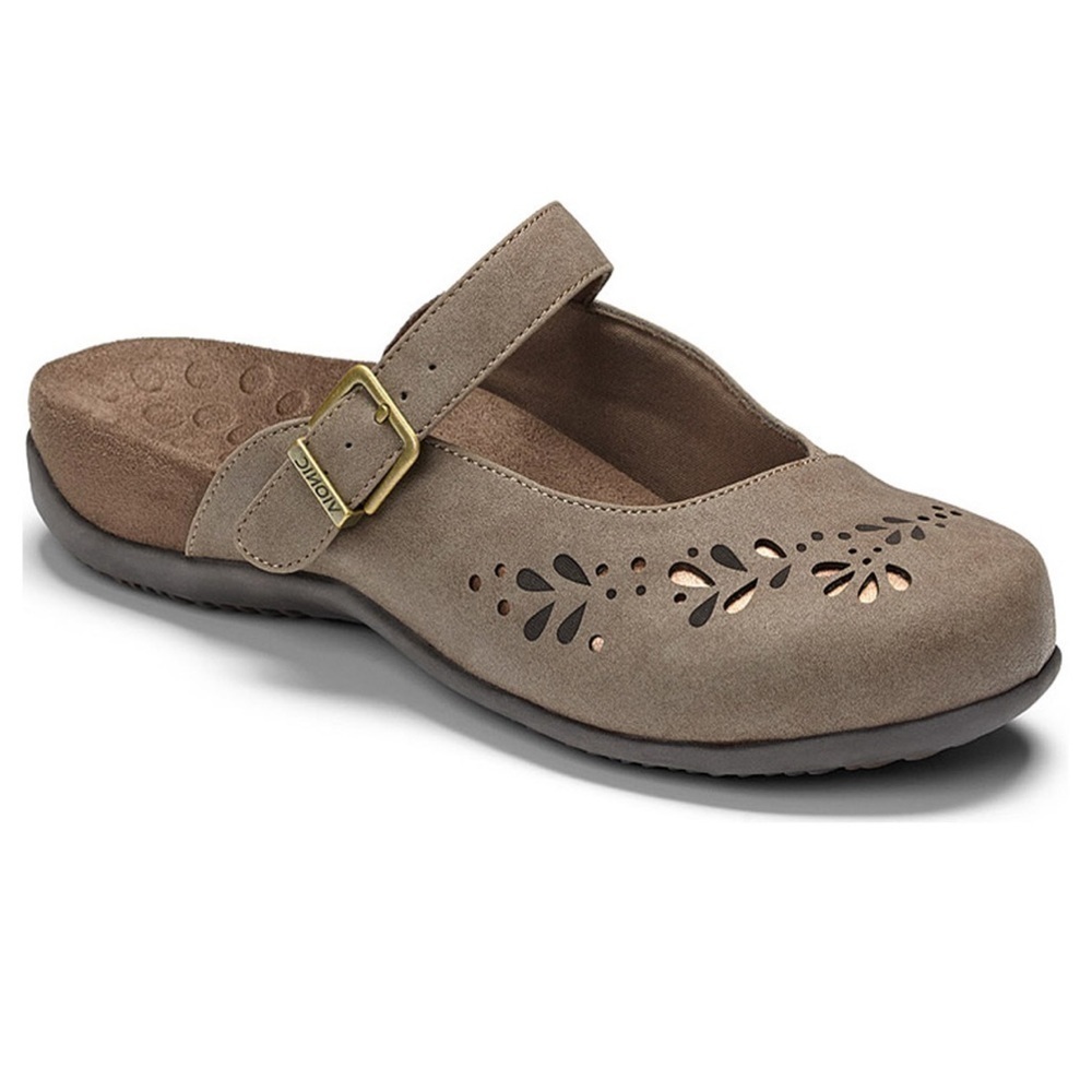 Vionic Ida Midway Slip On Mary Jane Mule In Taupe